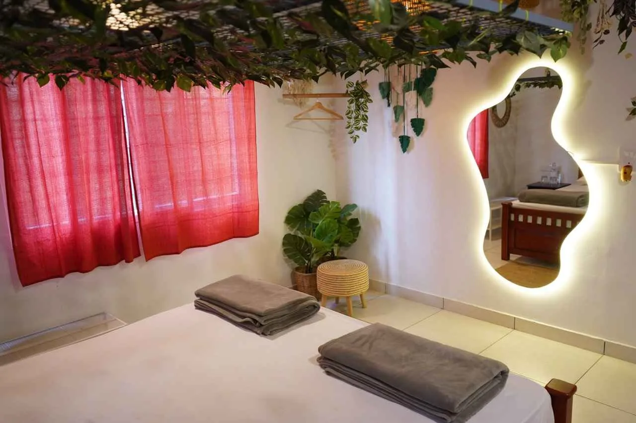 King room with LED mirror at Virama Farm Stay, farm stay accommodation near Bangalore